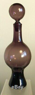 Vintage Blenko Glass Decanter Rare Shape Catalog #6210 Wayne Husted