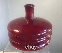 Vintage Blenko Glass Decanter Regal Specialty Line 9-re Wayne Husted Red