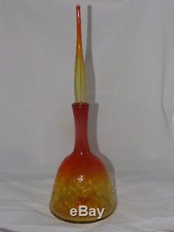 Vintage Blenko Glass Flame Decanter MINT # 6122