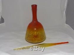 Vintage Blenko Glass Flame Decanter MINT # 6122