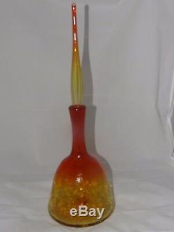 Vintage Blenko Glass Flame Decanter MINT # 6122