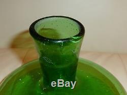 Vintage Blenko Glass Green Decanter