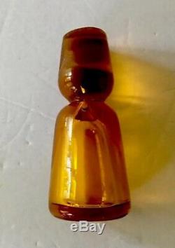 Vintage Blenko Jonquil American Art Glass Ships Liquor Decanter Amber Yellow 10