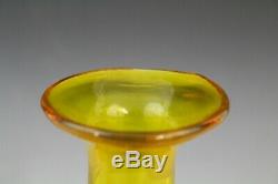 Vintage Blenko Jonquil Yellow American Art Glass Ships Liquor Decanter