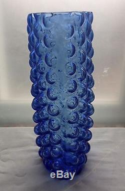 Vintage Blenko Turquoise Vase Bubble Wrap Vase #6041 Designed By Wayne Husted