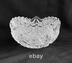 Vintage Brilliant Cut Crystal Serving Bowl Elegant Beautiful
