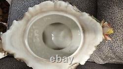 Vintage Capodimonte Porcelain Footed Flower Compote Bowl With Lid & Underplate