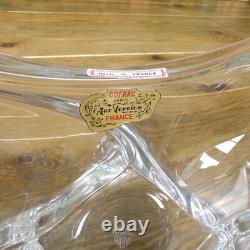 Vintage Cofrac Art Verrier France Crystal Bowl Vase Centerpiece MCM Glass