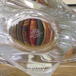 Vintage Cofrac Art Verrier France Crystal Bowl Vase Centerpiece MCM Glass