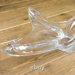 Vintage Cofrac Art Verrier France Crystal Bowl Vase Centerpiece MCM Glass