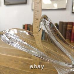 Vintage Cofrac Art Verrier France Crystal Bowl Vase Centerpiece MCM Glass