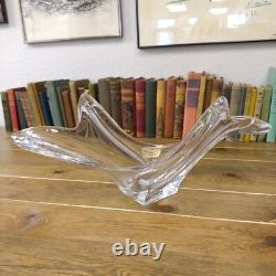 Vintage Cofrac Art Verrier France Crystal Bowl Vase Centerpiece MCM Glass