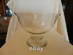 Vintage Crystal Pedestal Punch Bowl or Fruit Bowl 8.75 Tall 11.5 Diameter
