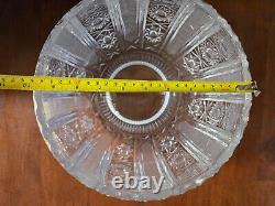 Vintage Cut Crystal/Glass Centerpiece Punch Bowl On Stand 8.5 inch