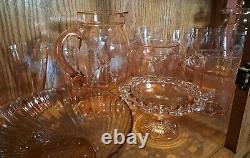 Vintage Depression Glass Lot 24pcs. Pink #1906LHutch