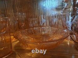 Vintage Depression Glass Lot 24pcs. Pink #1906LHutch