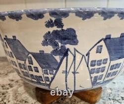 Vintage Early SHARD Dover Maine Foxcroft Coastal Village Sailboat Large Bowl