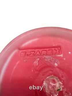 Vintage Essie Zareh Baijan Art Glass 17.5 Red Jack In The Pulpit Jip Vase