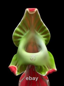 Vintage Essie Zareh Baijan Art Glass 17.5 Red Jack In The Pulpit Jip Vase