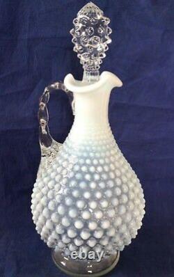 Vintage Fenton Art Glass French Opalescent Hobnail Decanter