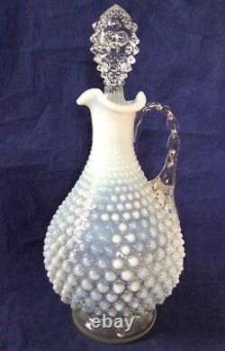 Vintage Fenton Art Glass French Opalescent Hobnail Decanter