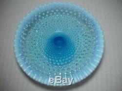 Vintage Fenton Blue Opalescent Hobnail Cake Stand Circa 1948-1955 Excellent