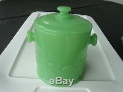 Vintage Fenton Jadeite Covered Cookie Jar