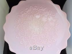 Vintage Fenton Pink Spanish Lace Cake Stand Plate 12-3/4 Scarce