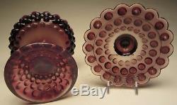 Vintage Fenton Plum Opalescent Hobnail #3887PO Covered Candy Comport 1959 1961