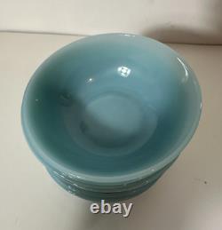 Vintage Fire King 8 Turquoise Blue Delphite Berry Bowl 4 1/2