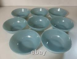 Vintage Fire King 8 Turquoise Blue Delphite Berry Bowl 4 1/2