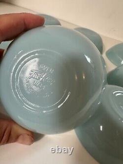 Vintage Fire King 8 Turquoise Blue Delphite Berry Bowl 4 1/2