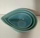 Vintage Fire King Delphite Blue Swedish Teardrop Mixing Bowl Set of 3