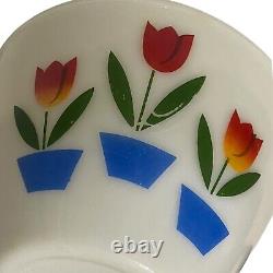 Vintage Fire King Milk Glass Tulip Mixing Bowls Set of 3 Beautiful Colors