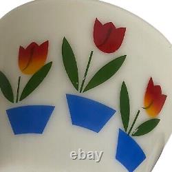 Vintage Fire King Milk Glass Tulip Mixing Bowls Set of 3 Beautiful Colors