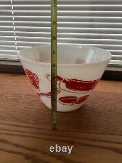 Vintage Fire King Oven Ware Kitchen Aid Red Utensils Mixing Bowl #3- 9.5 Inch