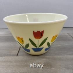 Vintage Fire King Tulip Milk Glass Nesting Mixing Bowl Set of 3 9.5 8.5 6.5