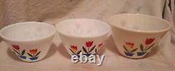 Vintage Fire King Tulip Nesting Bowls Set Of 3