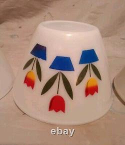 Vintage Fire King Tulip Nesting Bowls Set Of 3