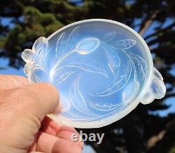 Vintage French Etling 1930s Art Deco Opalescent Glass Bowl with Handles