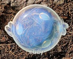 Vintage French Etling 1930s Art Deco Opalescent Glass Bowl with Handles