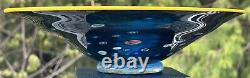 Vintage Garry Nash ONZM Studio Art Glass Footed Bowl Dish Murrini Canes 1992
