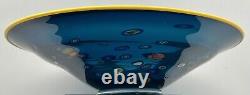 Vintage Garry Nash ONZM Studio Art Glass Footed Bowl Dish Murrini Canes 1992