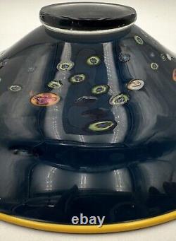 Vintage Garry Nash ONZM Studio Art Glass Footed Bowl Dish Murrini Canes 1992