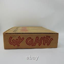 Vintage Gay Glasses Original Box by Hazel Atlas Glass 8 Tumblers Turquoise MCM