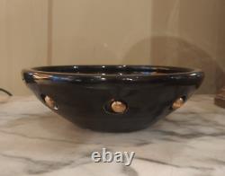 Vintage Georges Pelletier Cup Bowl La Roue Vallauris Ceramic Gilt Glazed France