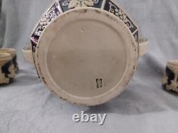 Vintage German Castles Punch Bowl Set with 5 Cups Beautiful