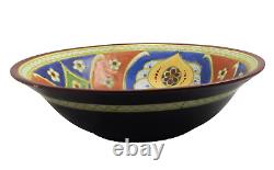 Vintage Gouda Art Pottery Bowl, LARGE Made in Arnhem Holland Sgd. MINT