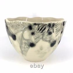 Vintage Happy Appy Valley Studio Horse Bowl 9 Hand Painted 1987