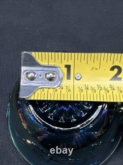 Vintage Indiana Glass Iridescent Blue Harvest Carnival Glass Punch Bowl Set 13